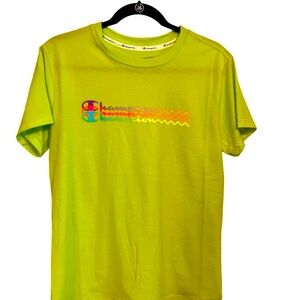 Champion Women Graphic Yellow T-Shirt Size: Medium